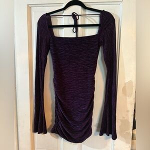 Elegant Purple Long Sleeve Dress